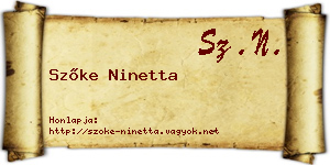 Szőke Ninetta névjegykártya